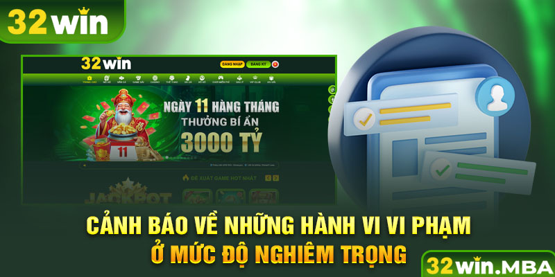 Cảnh báo về những hành vi vi phạm ở mức độ nghiêm trọng