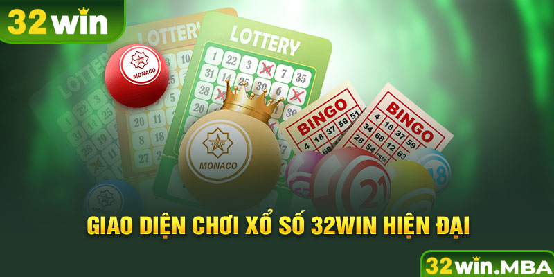Giao diện chơi xổ số 32win hiện đại