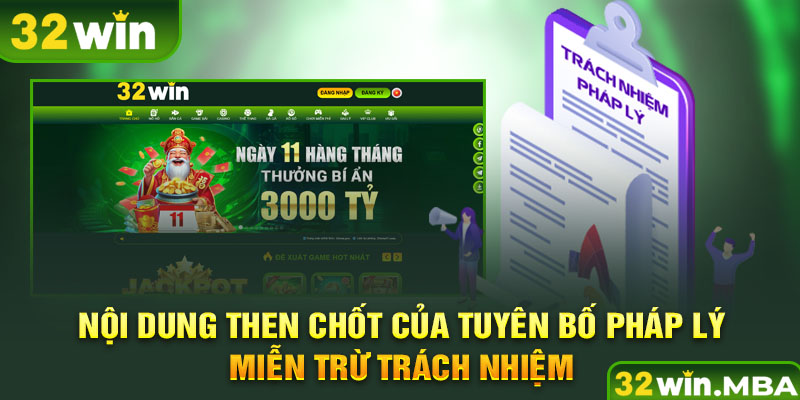 Nội dung then chốt của tuyên bố pháp lý miễn trừ trách nhiệm